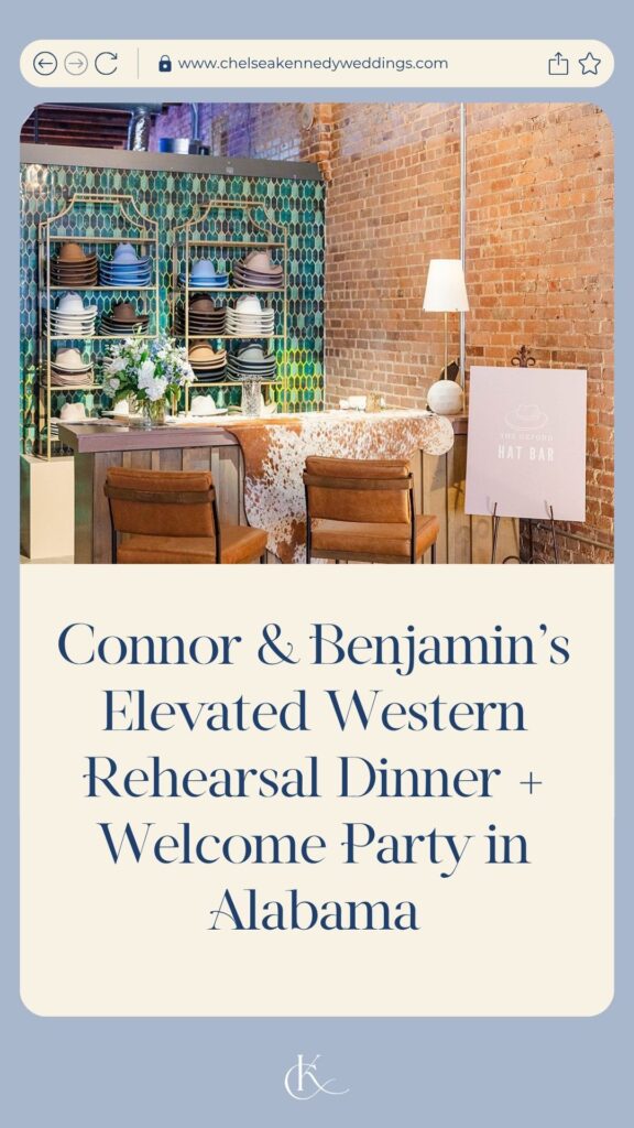 Alabama wedding planner, Alabama wedding welcome party, rehearsal dinner ideas, Nashville-style wedding inspiration, Pickett on Court wedding